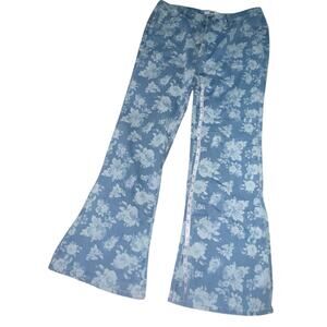 Floral print flare vintage indpired jeans- Womens size 14 or Juniors size 17